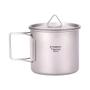 Imagem de Conjunto de 2 Copos de Titânio Ultraleves (450ml e 750ml) com Alça Dobrável - Portátil para Acampamento