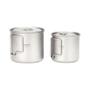 Imagem de Conjunto de 2 Copos de Titânio Ultraleves (450ml e 750ml) com Alça Dobrável - Portátil para Acampamento