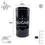 Imagem de Conjunto De 2 Latas Potes Personalizado Preto Design Sofisticado Coffee/Sugar 1400ml