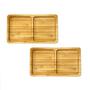 Imagem de Conjunto de 2 Mini Bandejas Retangular com Divisória de Bambu 17x10cm