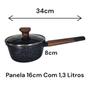 Imagem de Conjunto De 2 Panelas 16cm Com Espátula Silicone Preta 1,3L