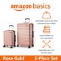 Imagem de Conjunto de 2 peças de mala Amazon Basics Hardshell com rodas em ouro rosa