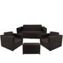 Imagem de Conjunto de 2 Poltronas com Assento Estofado e Mesa Classe A - Marrom Tabaco