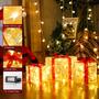 Imagem de Conjunto de 3 Caixas de Presente de Natal Iluminadas FUNIAO com 60 LEDs