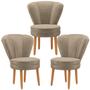 Imagem de Conjunto de 3 Poltronas para Sala Mesa de Jantar Decor Resistente