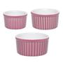 Imagem de Conjunto de 3 Tigelas Ramequin Ramequin Colorido Branco/Rosa