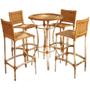 Imagem de Conjunto de 4 Banquetas e Bistrô em Alumínio para Edícula, Cozinha, Salão Trama Original