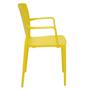 Imagem de Conjunto de 4 Cadeiras Plásticas Tramontina Safira em Polipropileno e Fibra de Vidro com Braços Amarelo