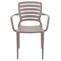 Imagem de Conjunto de 4 Cadeiras Plásticas Tramontina Sofia com Encosto Horizontal e Braços em Polipropileno e Fibra de Vidro Camurça
