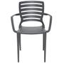 Imagem de Conjunto de 4 Cadeiras Plásticas Tramontina Sofia Encosto Horizontal e Braços Polipropileno e Fibra de Vidro Grafite