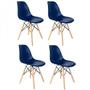 Imagem de Conjunto de 4 Cadeiras Pp Base Madeira Eames Dsw-m  Azul