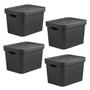 Imagem de Conjunto de 4 Caixas Organizadora Cube Preto 18L - Ou