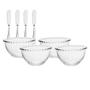 Imagem de Conjunto De 4 Tigelinhas Cristal Pearl Com 4 Espátula Inox