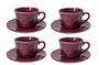 Imagem de Conjunto de 4 xícaras café porcelana com pires iris verbena 80ml - wolff