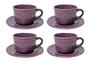 Imagem de Conjunto de 4 xícaras café porcelana com pires tiles lilac 80ml wolff