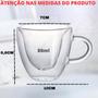 Imagem de Conjunto De 4 Xícaras Coração Parede Dupla Para Café Capuccino Chá 80 Ml - Kit Copos De Vidro Diferentes - Caneca Redonda E Transparente