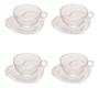 Imagem de Conjunto de 4 Xícaras de Chá 180ml com Pires Coração Pearl - Wolff