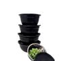 Imagem de Conjunto de 5 Bowls Tigelas de Inox Preto com Tampa Kit