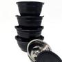 Imagem de Conjunto de 5 Bowls Tigelas de Inox Preto com Tampa Kit