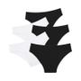 Imagem de Conjunto de 5 Cuecas Plus Size Listradas com Nervuras de Algodão - Lingerie Feminina Elástica e Macia