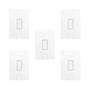 Imagem de Conjunto de 5 Interruptores de 1 Tecla Simples com Placa 4x2