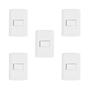 Imagem de Conjunto de 5 Interruptores de 1 Tecla Simples, Modular, com Placa 4x2 e Suporte
