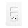 Imagem de Conjunto de 5 Interruptores de 2 Teclas Simples e Tomada 2p+t 20a , Modular, com Placa 4x2