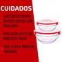 Imagem de Conjunto De 5 Potes Vidro Redondo Com Tampa Trava Mantimento