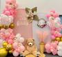 Imagem de Conjunto de 50 Balões de Confete Rosa e Dourado AIOZX - 30cm com Fitas