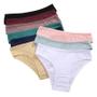 Imagem de Conjunto de 6 Calcinhas de Algodão Listradas - Lingerie Sexy e Confortável