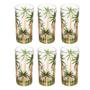 Imagem de Conjunto de 6 Copos Alto de Cristal Palm Tree Handpaint 360ml 28149 - Wolff