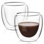 Imagem de Conjunto de 6 Copos de Vidro com Parede Dupla (80ml) - Para Café, Chá e Cerveja