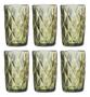 Imagem de Conjunto de 6 Copos de vidro para vinho água Diamound 340ML jogo de copos transparente verde lilas azul 