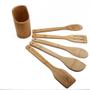 Imagem de Conjunto De 6 Utensílios Para Cozinhar De Bambu Ecologico