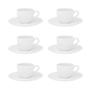 Imagem de Conjunto de 6 xícaras de cafe 75ml com pires porcelana coup white oxford