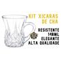 Imagem de Conjunto De 6 Xícaras De Café Chá Luxo 140ML Modelo Cristal - Jogo Xicara De Cha Canecas De Vidro