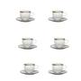 Imagem de Conjunto de 6 Xícaras de Chá com Pires Porcelana 220ml Ryo Maresia Oxford RM04-9515
