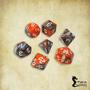 Imagem de Conjunto de 7 dados- Mesclado Laranja-Cinza - RPG