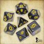 Imagem de Conjunto de 7 dados- Preto com amarelo - RPG