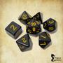Imagem de Conjunto de 7 dados- Preto com amarelo - RPG