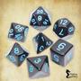 Imagem de Conjunto de 7 dados- Preto com azul - RPG