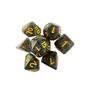 Imagem de Conjunto de 7 Dados RPG  Glitter Fumaça e Dourado  Central
