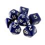 Imagem de Conjunto de 7 Dados RPG  Opaco Azul e Branco  Central