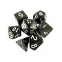 Imagem de Conjunto de 7 Dados RPG  Opaco Preto e Branco  Central