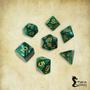 Imagem de Conjunto de 7 dados- Verde Marmorizado - RPG