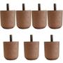 Imagem de Conjunto de 7 Pés Baixos para Cama Box Kit Pé de Cama de Madeira 5cm Cor Mel
