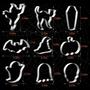 Imagem de Conjunto de 9 Cortadores de Biscoitos de Halloween em Aço Inoxidável - QtoIce