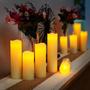 Imagem de Conjunto de 9 velas LED Pillar Homemory Ivory Real Wax