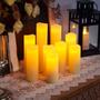 Imagem de Conjunto de 9 velas LED Pillar Homemory Ivory Real Wax