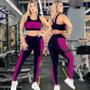 Imagem de Conjunto de Academia Feminino Calça Cós Alto Com Top Nadador